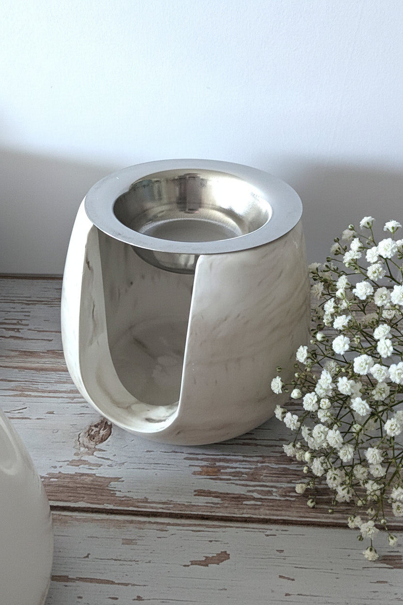 Duftlampe aus Keramik – bauchig - stilvolle Aromalampe für Duftwachs