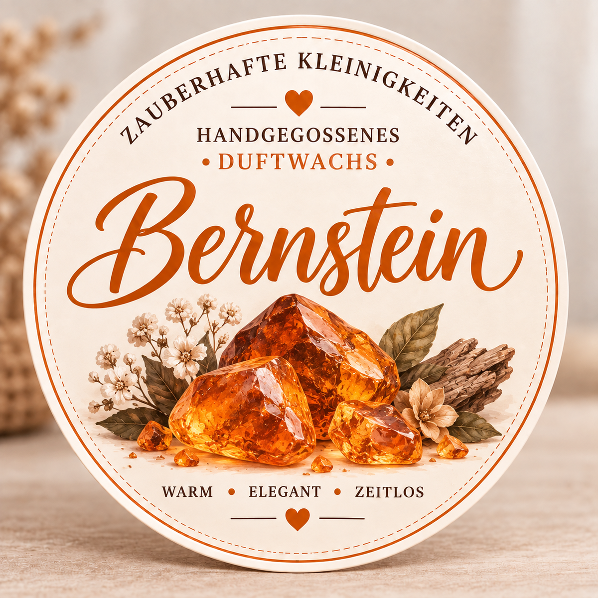 Bernstein - hangegossene Wax Melts aus Sojawachs