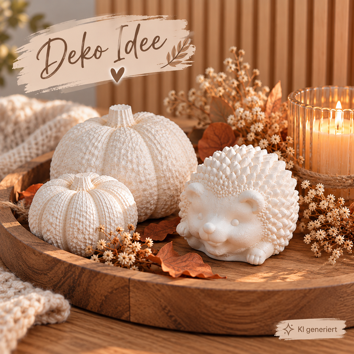 Igel Herbstdeko „Herbstfreund“ | Handgegossene Deko