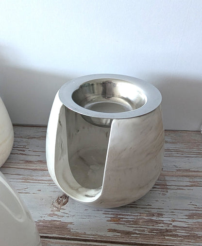 Duftlampe aus Keramik – bauchig - stilvolle Aromalampe für Duftwachs