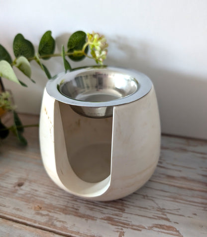 Duftlampe aus Keramik – bauchig - stilvolle Aromalampe für Duftwachs