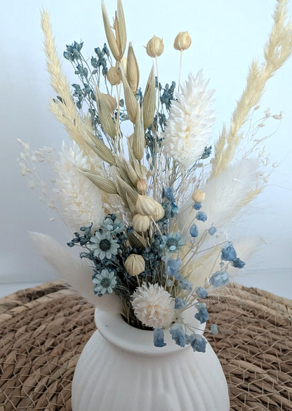 Maritime Mini-Vase mit Trockenblumen | Handgemachtes Deko-Set mit Seestern