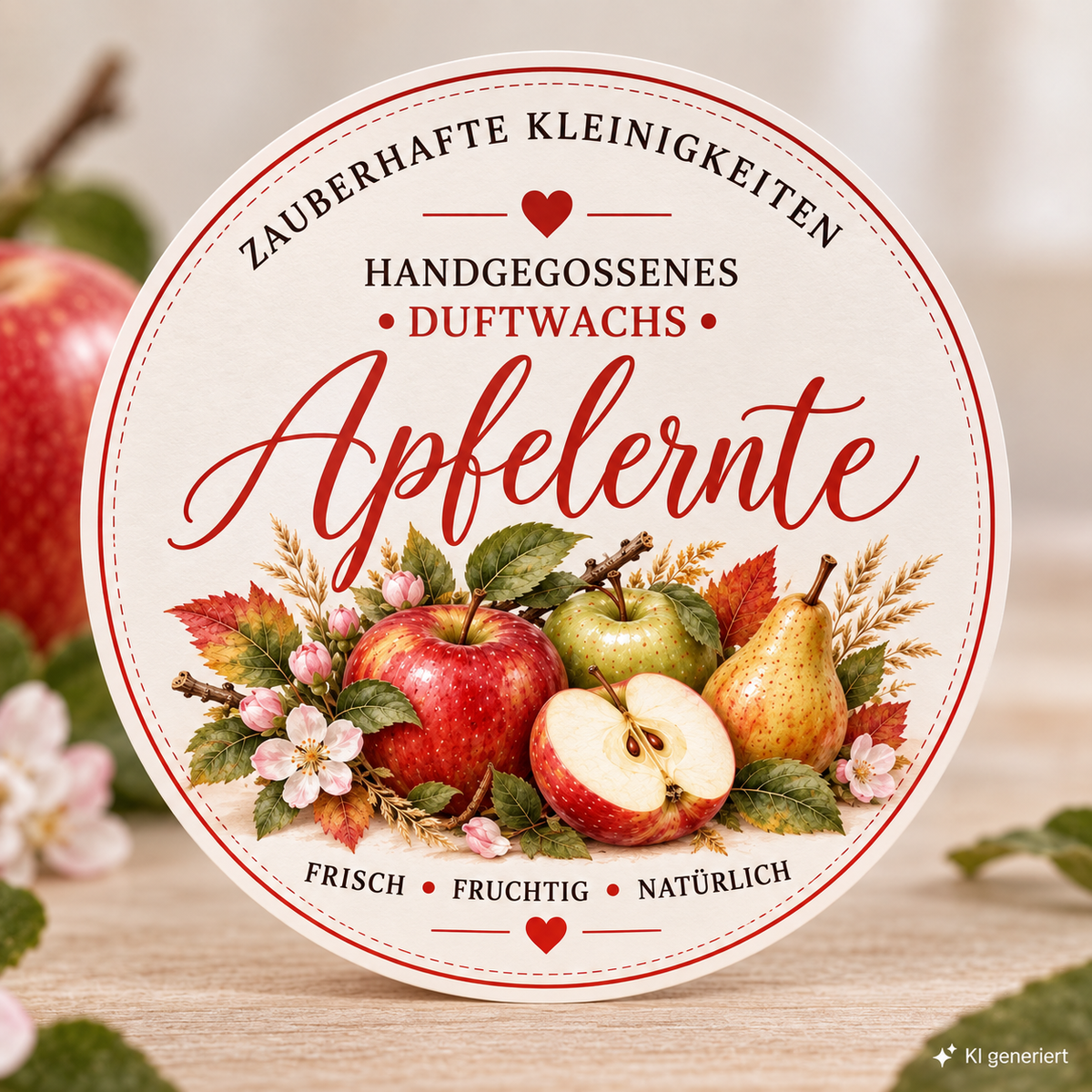 Apfelernte – handgegossene Wax Melts aus Sojawachs