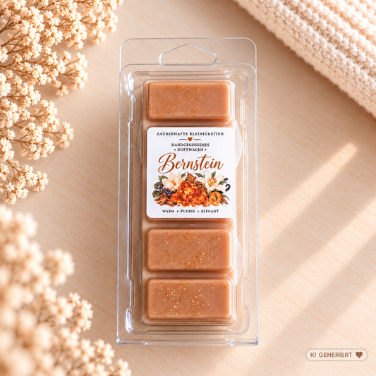 Bernstein - hangegossene Wax Melts aus Sojawachs