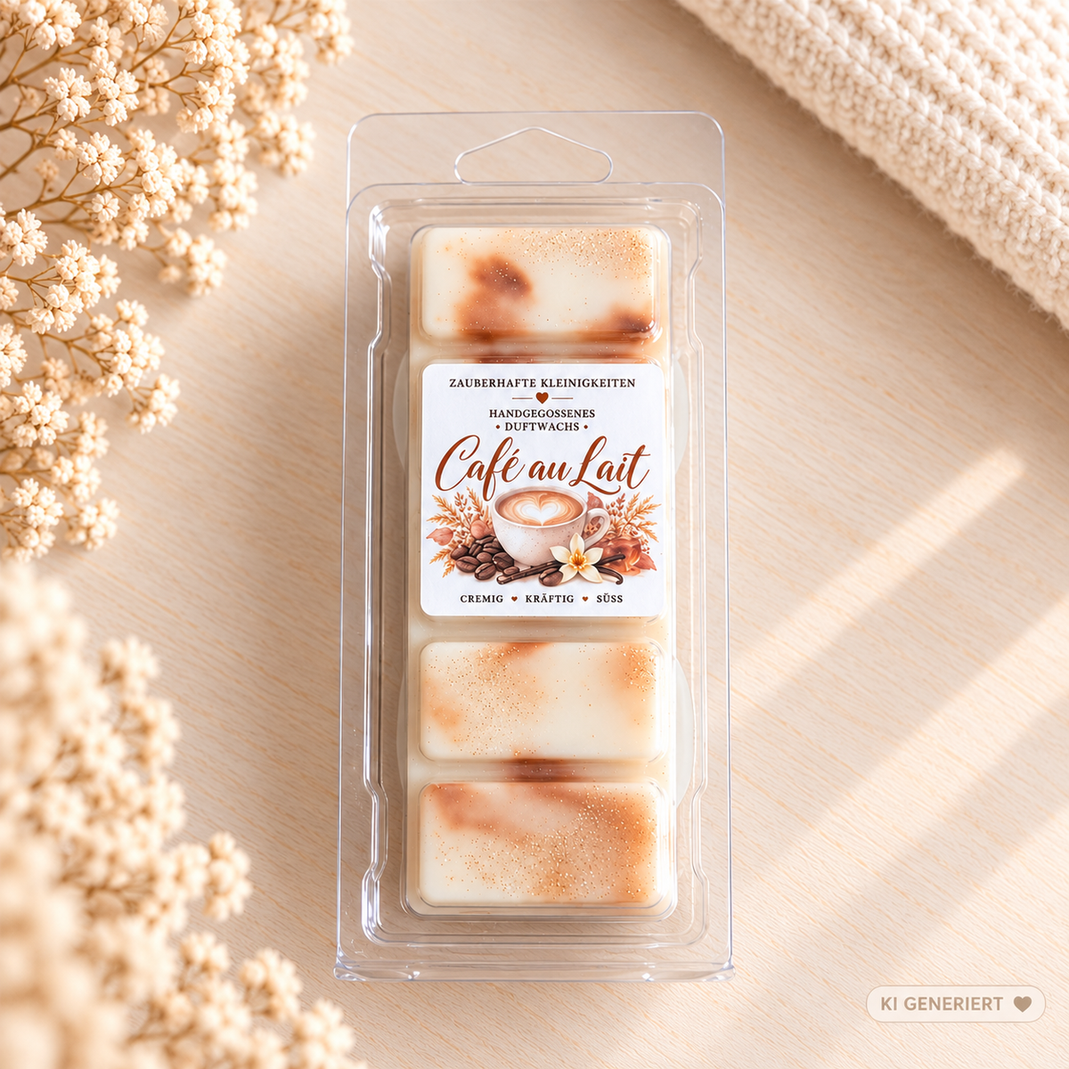 Cafe au Lait - handgegossene Wax Melts aus Sojawachs