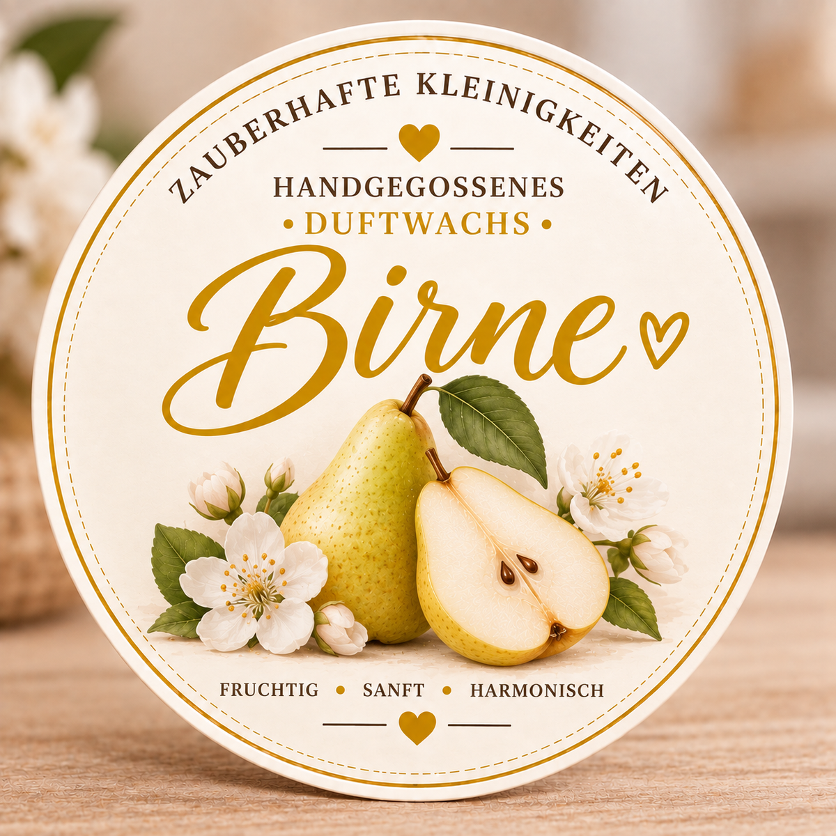 Birne – handgegossene Wax Melts aus Sojawachs