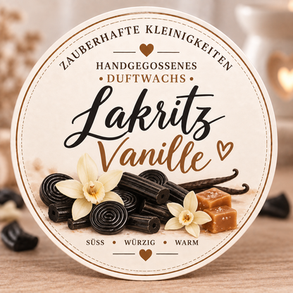 Lakritz Vanille – handgegossene Wax Melts aus Sojawachs
