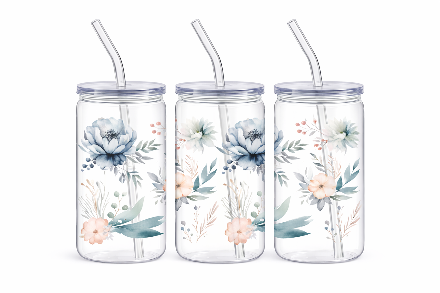 Trinkbecher mit Deckel & Strohhalm – Kunststoff