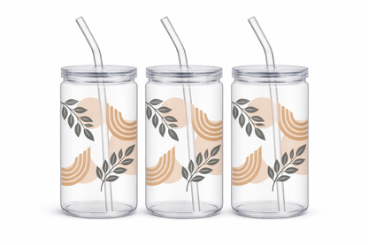 Trinkbecher mit Deckel & Strohhalm – Kunststoff