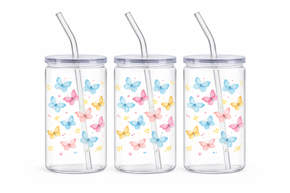 Trinkbecher mit Deckel & Strohhalm – Kunststoff