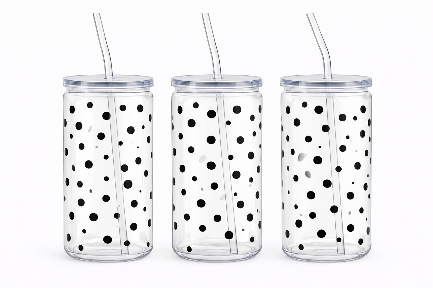 Trinkbecher mit Deckel & Strohhalm – Kunststoff