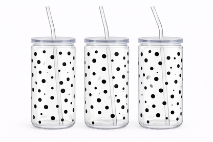 Trinkbecher mit Deckel & Strohhalm – Kunststoff