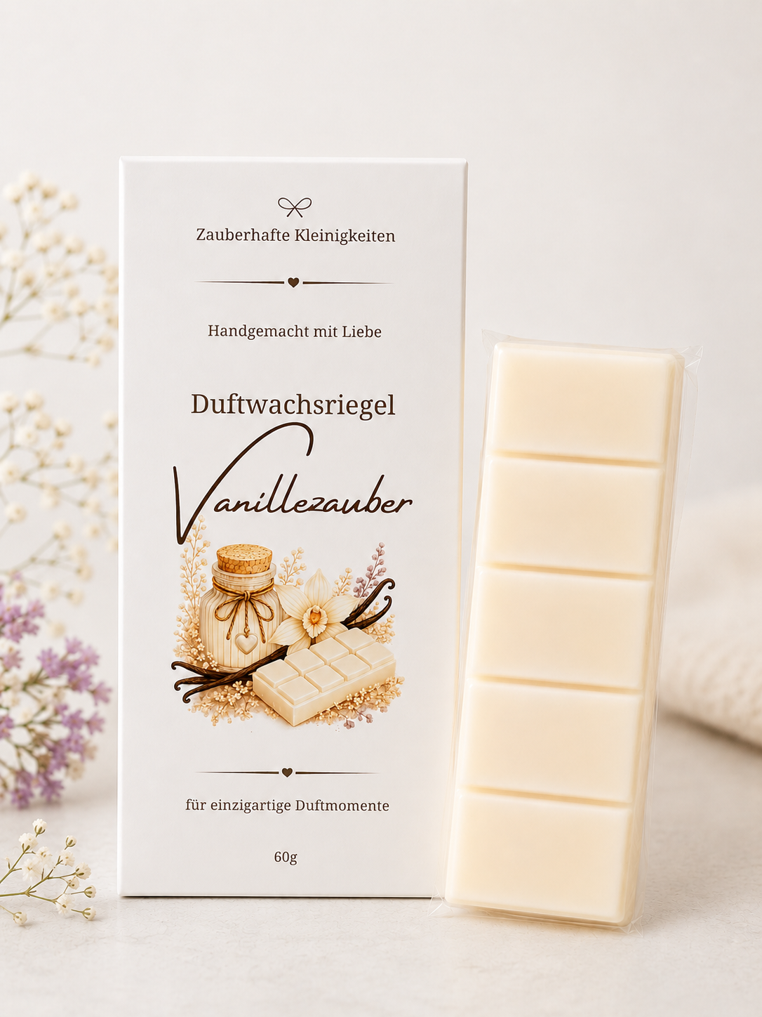 Vanillezauber Duftwachsriegel aus Sojawachs | Handgemachter Duftwachs