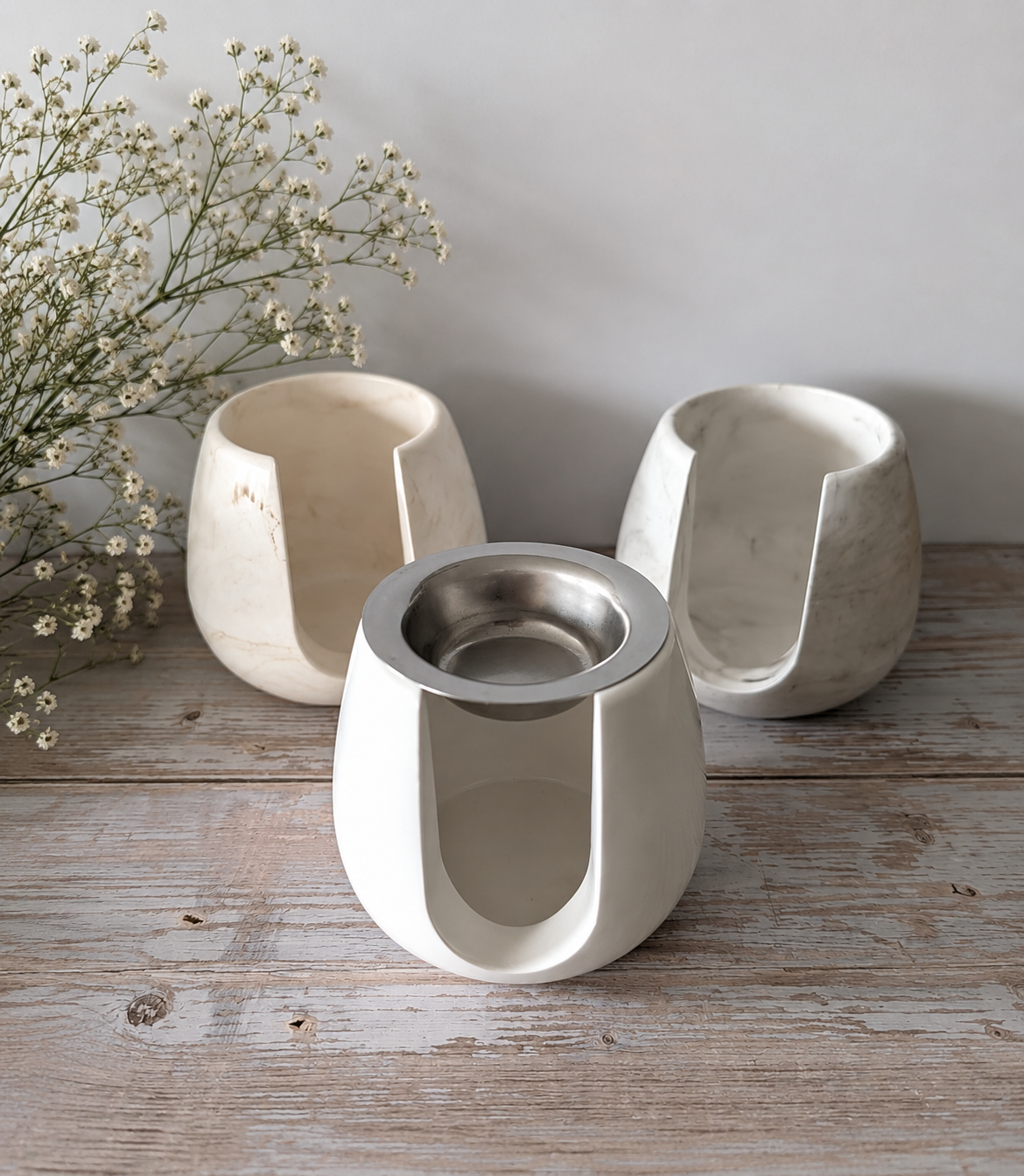 Duftlampe aus Keramik – bauchig - stilvolle Aromalampe für Duftwachs