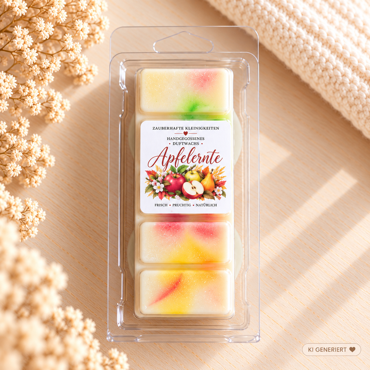 Apfelernte – handgegossene Wax Melts aus Sojawachs