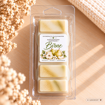 Birne – handgegossene Wax Melts aus Sojawachs