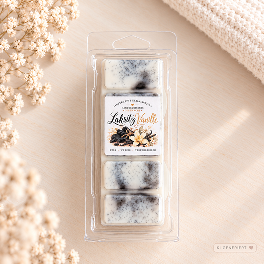 Lakritz Vanille – handgegossene Wax Melts aus Sojawachs