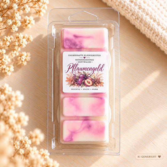 Pflaumengold - handgegossene Wax Melts aus Sojawachs