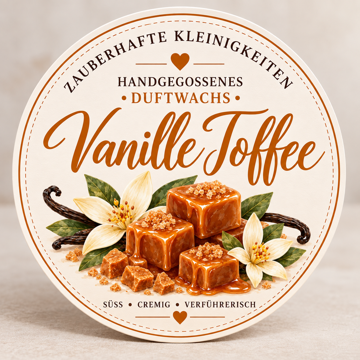 Vanille Toffee - handgegossene Wax Melts aus Sojawachs